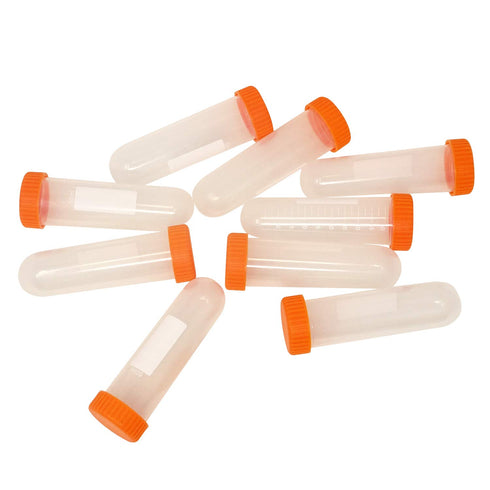 Honbay 10PCS 50ml Round Bottom Plastic Lab Centrifuge Tubes with Screw Cap for Sample Storage (Orange)