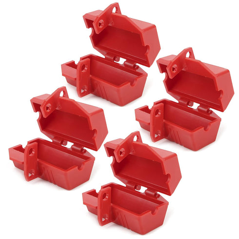 FILFEEL 4pcs Plastic Electrical Plug Lockout - Industrial Tool for Most Plugs and Shackle Diameter, ABS Material