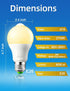 HEKEE Bulb 9W A19 60W 810 E26 Bulbs (4 Packs) Motion Sensor LED Light PIR Built-in IR Equivalent Bright Lumens Base