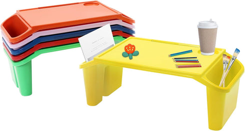 QUSKLISU Kids Lap Desk Tray, Stackable Portable Lap Tray - Multicolor Plastic Table,