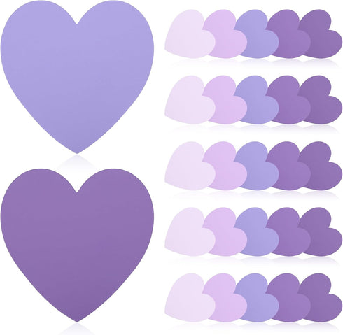 MSHUNKEJI 150 Pcs Purple Note Cards Heart Index Cards 3x3 Blank Index Cards