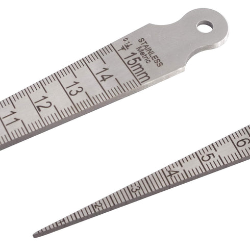 Wolfride Taper Gauge, 1-15mm Feeler Gauge, Metric and Imperial Stainless Steel