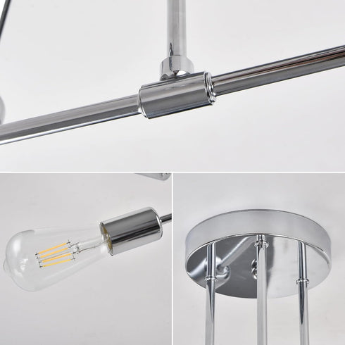 6 (8028-6C) Modern Ceiling Light Fixture, Sputnik Chandelier Lights, Mid Century Vintage Industrial Pendant Lighting