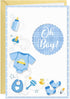 D24TIME 3D New Baby Boy Card - Blue Baby Shower Card for