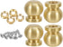 KaiYeA 8pcs Brass Cutting Board Feet Brass Wooden Box Ball Shaped Polished Tray Risers Serving Board Pedestal Legs