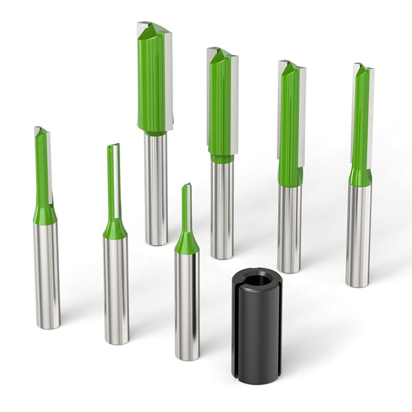 7PCS Straight Cut Router Bits Set 1/4 Inch Shank Straight Dado Router