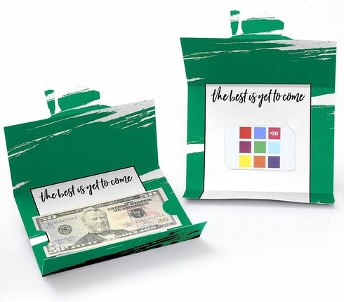 Set 8 Big Dot of Happiness Green Grad - Best is Yet to Come - Green Graduation Party Money And Gift Card Holders