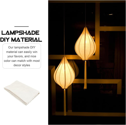 62.20X39.37 Inches Mobestech Lampshade Material Roll Pre-Cut Flax Fabric Diy Lamp Cover Sheet for Table and Floor Lamps