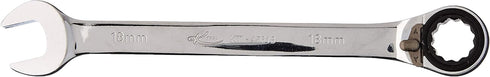 K Tool International 45618 18mm Metric Reversible Ratcheting Wrench for Garages, Repair Shops and DIY, Offset-head Sleek Design, 6 and 12-point Nuts, Laser-Engraved, Metal Construction by K Tool International