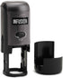 Infusion Checkmark Round Self-Inking Stock Rubber Stamp - 3/4'' Diameter, Green Ink