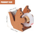 Squirrel Shaped Tape Dispenser, Wooden Desktop Tape Cutter, Cute Animal Tape Roll Stand for Home Office