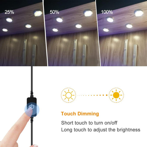 YGS-Tech LED Under Cabinet Lighting Kit, 1020 Lumens Puck Light, 5000K Daylight White, 3-Pack