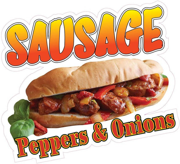 Fastasticdeals Food Truck Decals Sausage Peppers & Onions Concession Restaurant Die-Cut Vinyl Sticker