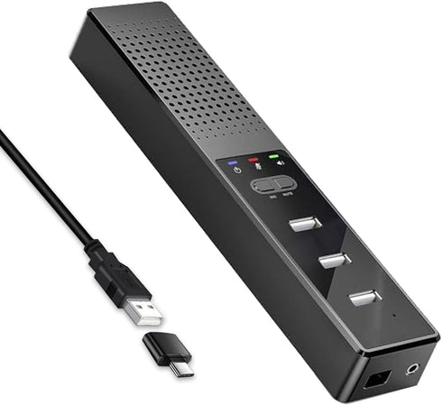 AiooTisu Conference Speaker and Microphone,pc Speakers,360 Voice Coverage, Advanced Noise Reduction, USB-C Plug