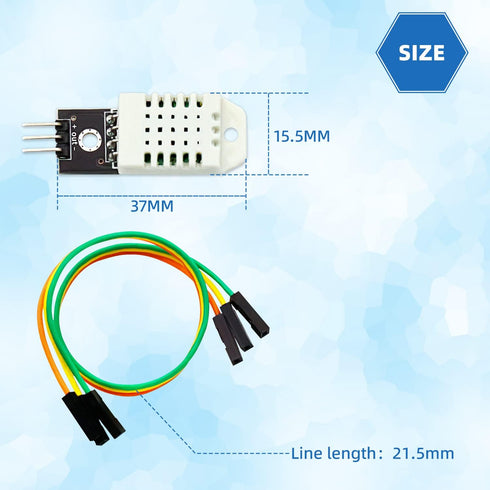 2Pcs DHT22/AM2302 Digital Temperature - Humidity Sensor Module: DC 3.3-5 Volt Temp Humidity Gauge Monitor for Arduino