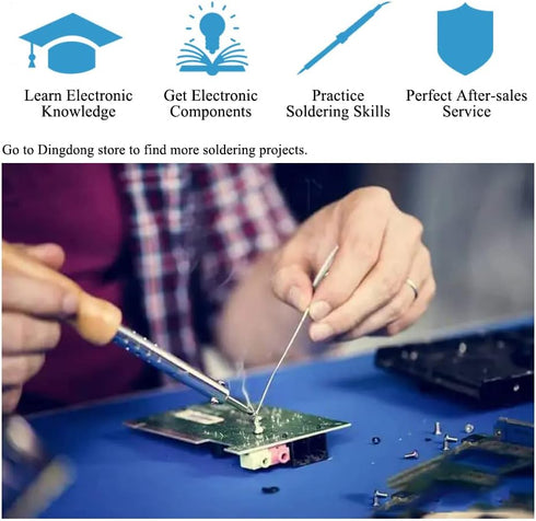 10 CD4017 ISolderStore Colorful LEDs Soldering Practice Board Electronic DIY Kits Soldering Practice Kit for Teens Kids