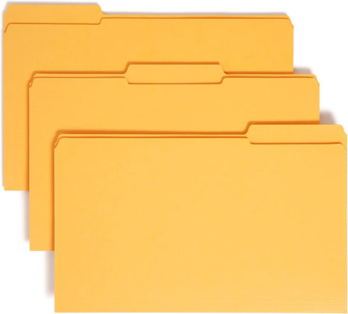 Smead File Folder, Legal Size, Goldenrod, 1/3-Cut Tab, 100 per Box (17234)