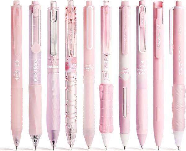 VideMundi 10 Count Pastel Gel Ink Pen Set,Cute Note Taking 0.5mm Fine Point
