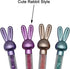 Maydahui 24PCS Retractable Rabbit Ballpoint Pen - Colorful Crystal Quicksand Pen, Cute Animal Gem Pen