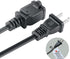 VSEER 2 Prong Extension Cord, US AC 2-Prong Male and Female Power Cable SPT2 16AWG 13A/125V, Black