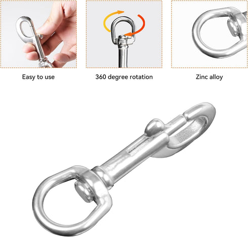 ORCATORCH Swivel Eye Snap Hook - Stainless Steel Bolt Snap Marine Clips for Scuba Diving, Dog Leash, Key Chain
