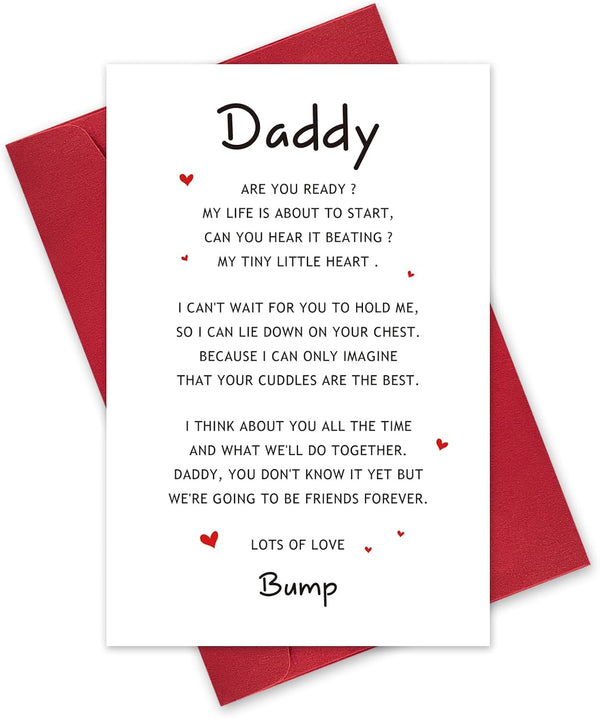 Leinessy Pregnancy Announcement Card for Dad to be, Lovely Father's Day Card from