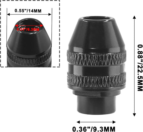 2 Pack Keyless Chuck Quick Change Chuck Replacement, 1/4 Chuck for 4486 Rotary Tools