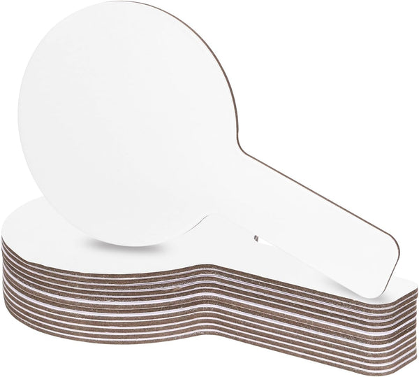 PATIKIL 9x5in Thickened Dry Erase Paddles - 12Pcs Handheld Double Side Circle Answer Boards for Classroom Voting