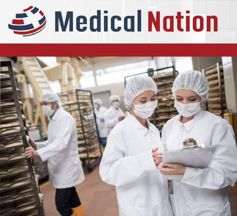 24" |100 Pack, 24" MEDICAL NATION Hair Net Disposable Bouffant Caps White| Hairnets, Hair Cover, Non-Pleated Unisex |