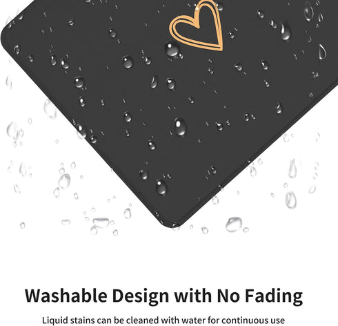 Seorsok Square Aesthetic Cute Heart Mouse Pad, Waterproof Funny Mouse Mat, Non-Slip Rubber Base for Wireless Mouse -
