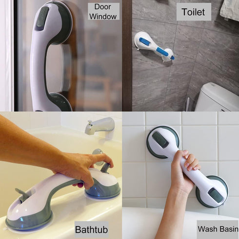 2Pcs Bettomshin Suction Shower Grab Grip Bar Shower Handle & Bathroom Bathtub Handle, Heavy Duty Safety Grab Bar Non