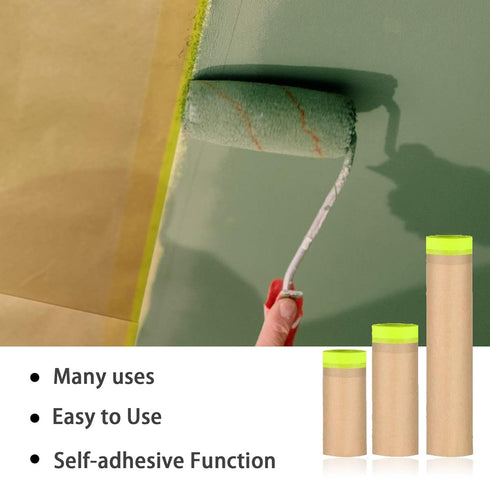 Masking Paper, 20" X 50feet, Tape and Drape for Automotive Painting Covering, Paint Spray Shield