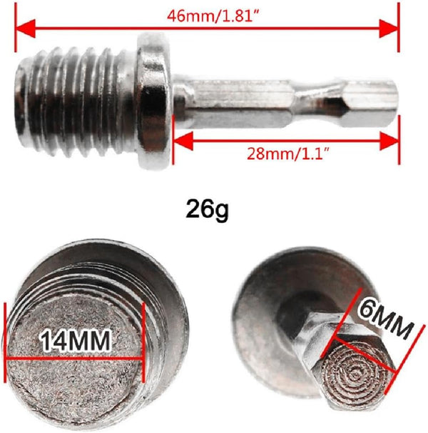 RDTGHY 2 M10 M14 Pcs Hex Socket Adapter Silver Conversion Rod Impact Power Drill Chuck Converter for Woodworking Drill