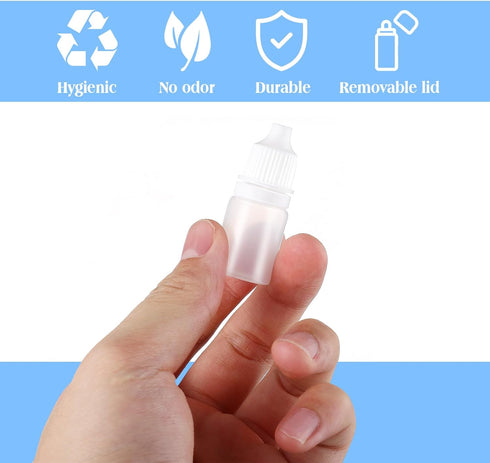 SUPVOX 10PCS Plastic Squeezable Dropper Bottles, Empty Essential Oil Squeeze Bottle Refillable Containers