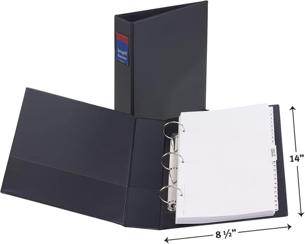 Avery Durable 3 Ring Binder, Legal-Size, 2" Round Rings, Holds 8.5" x 14" Paper, Black (06401)