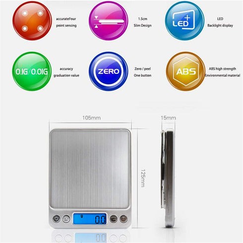 LCD Portable Mini Electronic Digital Scales, 3000g/0.1g Pocket Case Postal Kitchen Jewelry Weight Balance