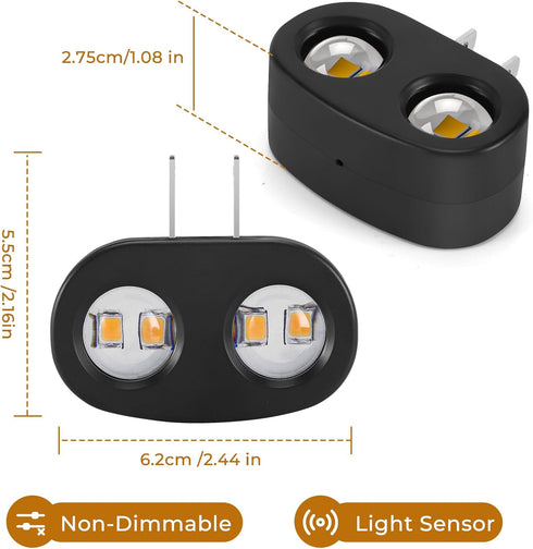 SETEN 4-Pack 2700K LED Night Lights Plug into Wall, Soft White with Light Sensor, Ambient Lighting for Hallway