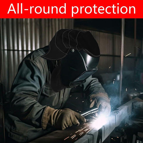 YCD 2 Set Piece Welding Helmet FR Cotton Front Bib & Rear Extended Hood with Press-In Seal, Full Protection, Fits Most