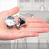 MroMax 5 Pcs Crystal Glass Dresser Knobs, 30mm Diamond Pull Handles with Silver Zinc Alloy Base