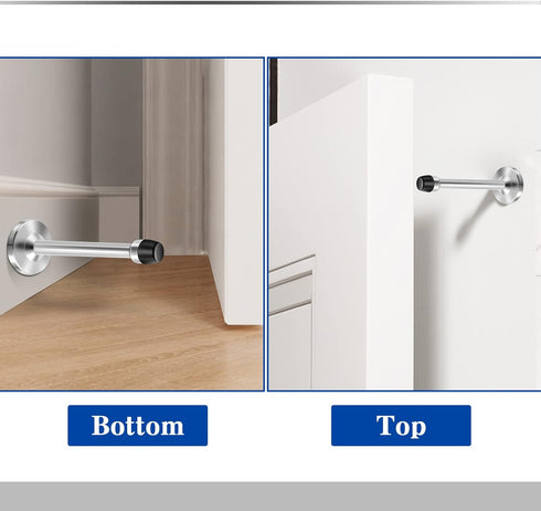 Door Stopper, 5 Inch Stainless Steel Brushed Satin Nickel Doorstop, Modern Mute Wall Mount Door Holder