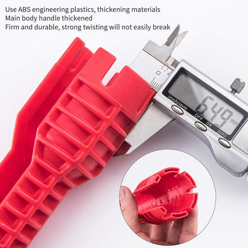 8-in-1 Multi-purpose Faucet and Sink Installer Wrench for Toilet Bowl, Sink, Bathroom, Kitchen Plumbing Repair (Red)