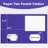 RAZCC 50 Pack Two Pocket Folders, Purple, Fit Letter Size Paper, Pockets for School Office Business Home