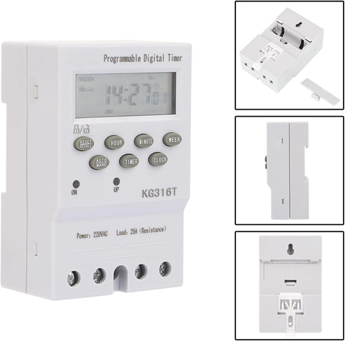 YWBL-WH Microcomputer Time Control Switch KG316T 220V Programmable Digital Timer Switch 1Min - 168H