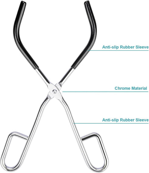 stonylab Laboratory Beaker Tongs, Beaker Clamp with Plastic Coated Jaws, 10 inches Length