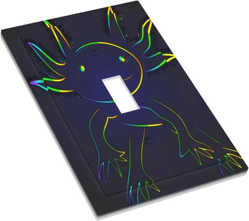 HTSAHKV 3 5 Inch Rainbow Axolotl Wall Plate Light Switch Cover Single Gang Outlet Faceplate Print Plate Cover X