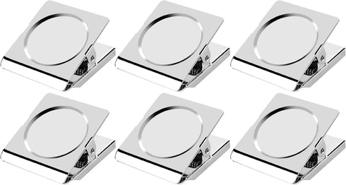 Magnetic Clips, 2.12 Inches Heavy Duty Metal Magnet Clips, 6 Pack for Whiteboard, Classroom, Office, Refrigerator