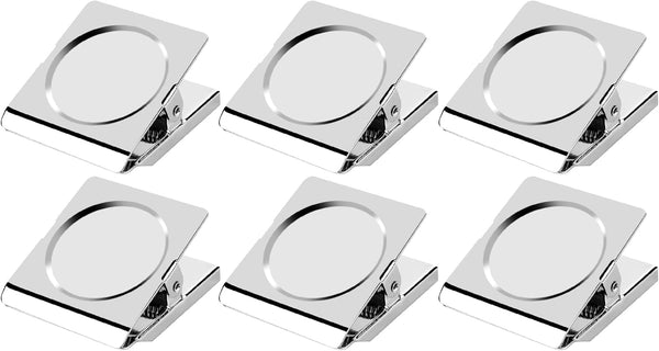 Magnetic Clips, 2.12 Inches Heavy Duty Metal Magnet Clips, 6 Pack for Whiteboard, Classroom, Office, Refrigerator