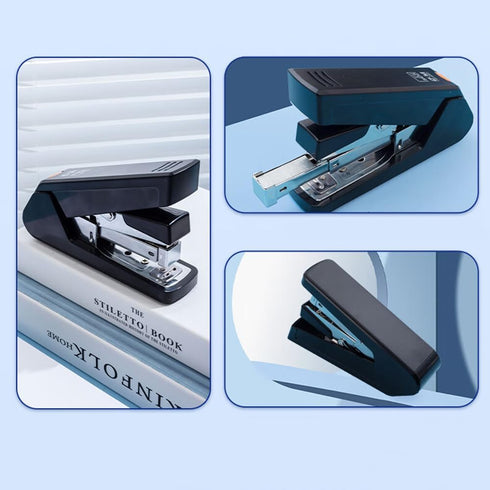 M&G Effortless Desktop Stapler, 50 Sheet Capacity, One Finger Stapling, Includes 1000 Staples and Staple Remover (Black)