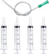 4pcs 20ml Plastic Syringes with 1pc 13inch Plastic Tubing, Syringe for Liquid in Scientific Lab
