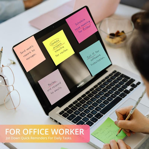 Sticky Notes, 12 Pads, 3x3 inches, Colorful Self-Stick Note Pads for Office, Study, Daily Life Organization - Soft
